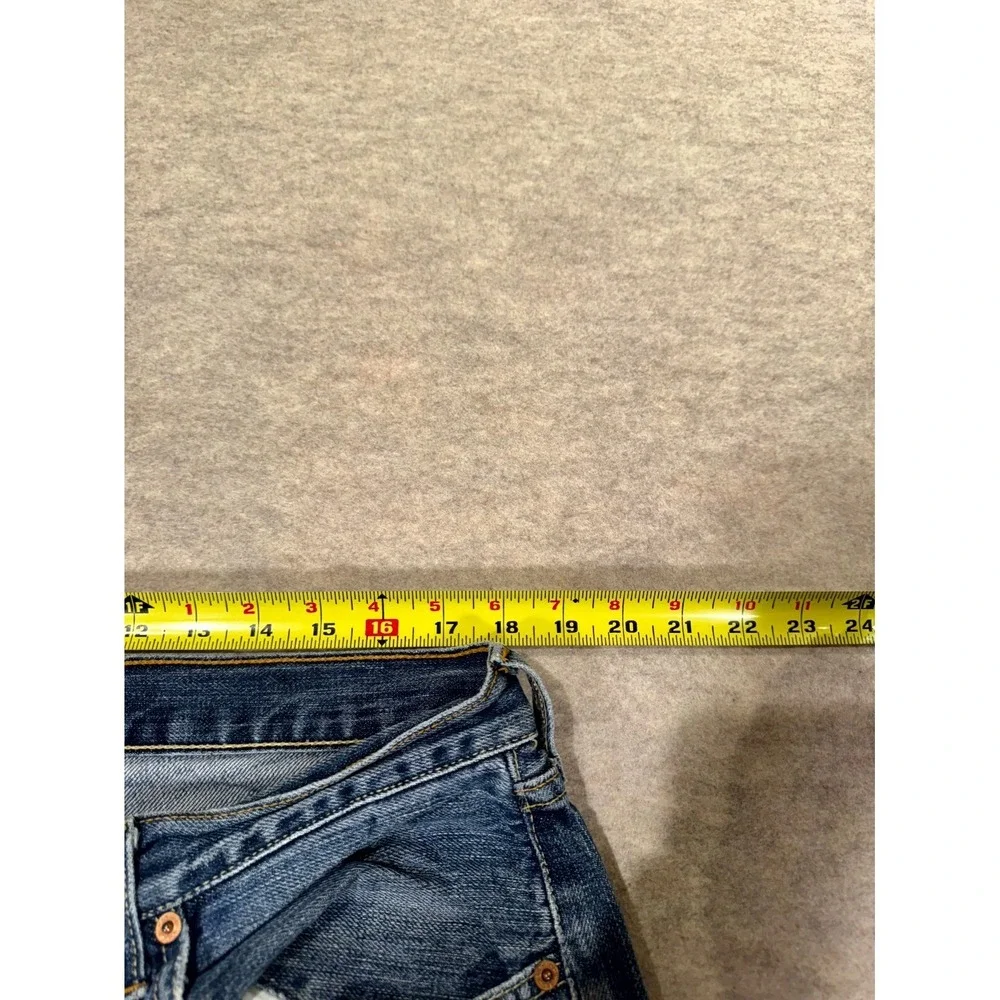 Levis 501 Original Jeans Men 38x32 Blue Whiskered Denim Straight Leg Cotton Logo